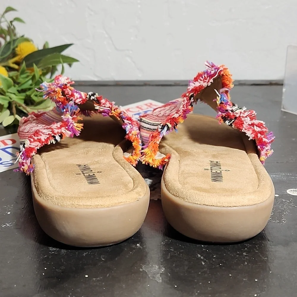 MINNETONKA Frayed Blanket Sandals 9W